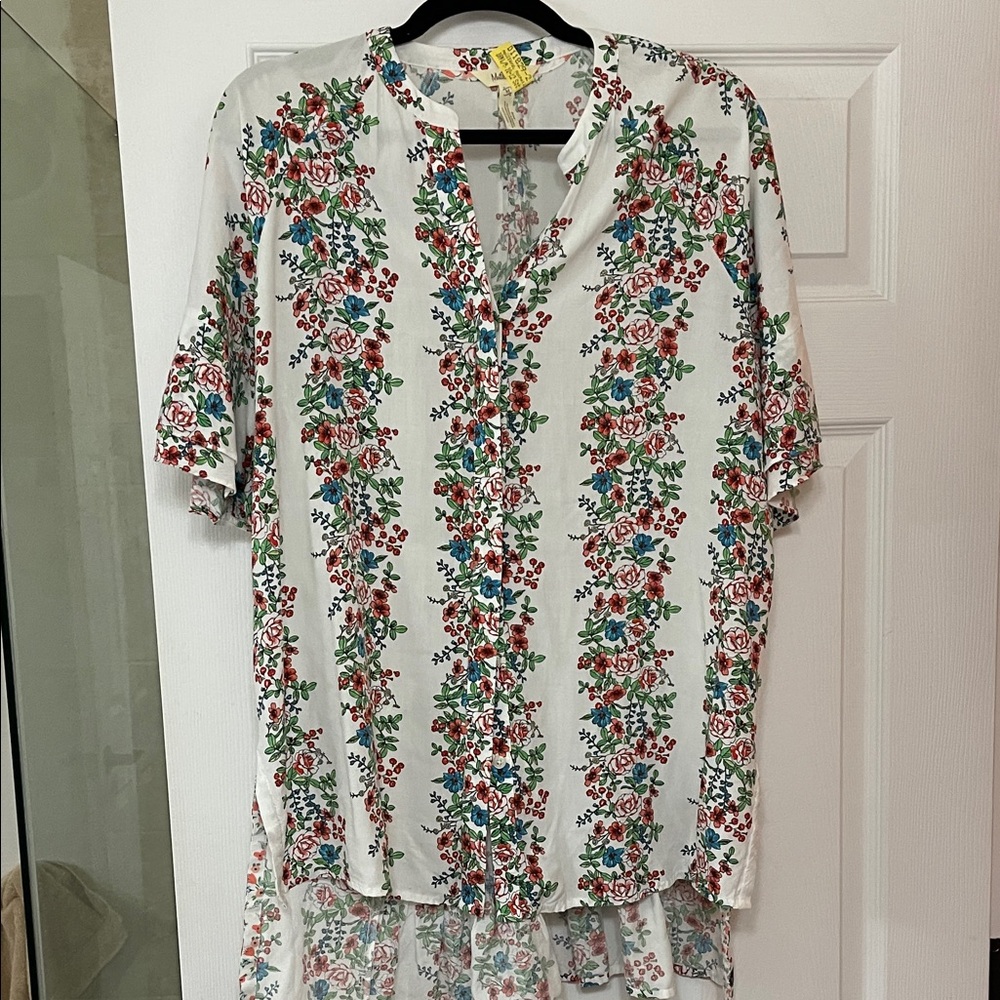 Matilda Jane White Tunic with Floral Accents